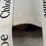 Chloé Canvas Beige/Brown Medium Woody Tote