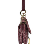Christian Dior Burgundy Leather Oblique Saddle Handbag