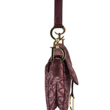 Christian Dior Burgundy Leather Oblique Saddle Handbag