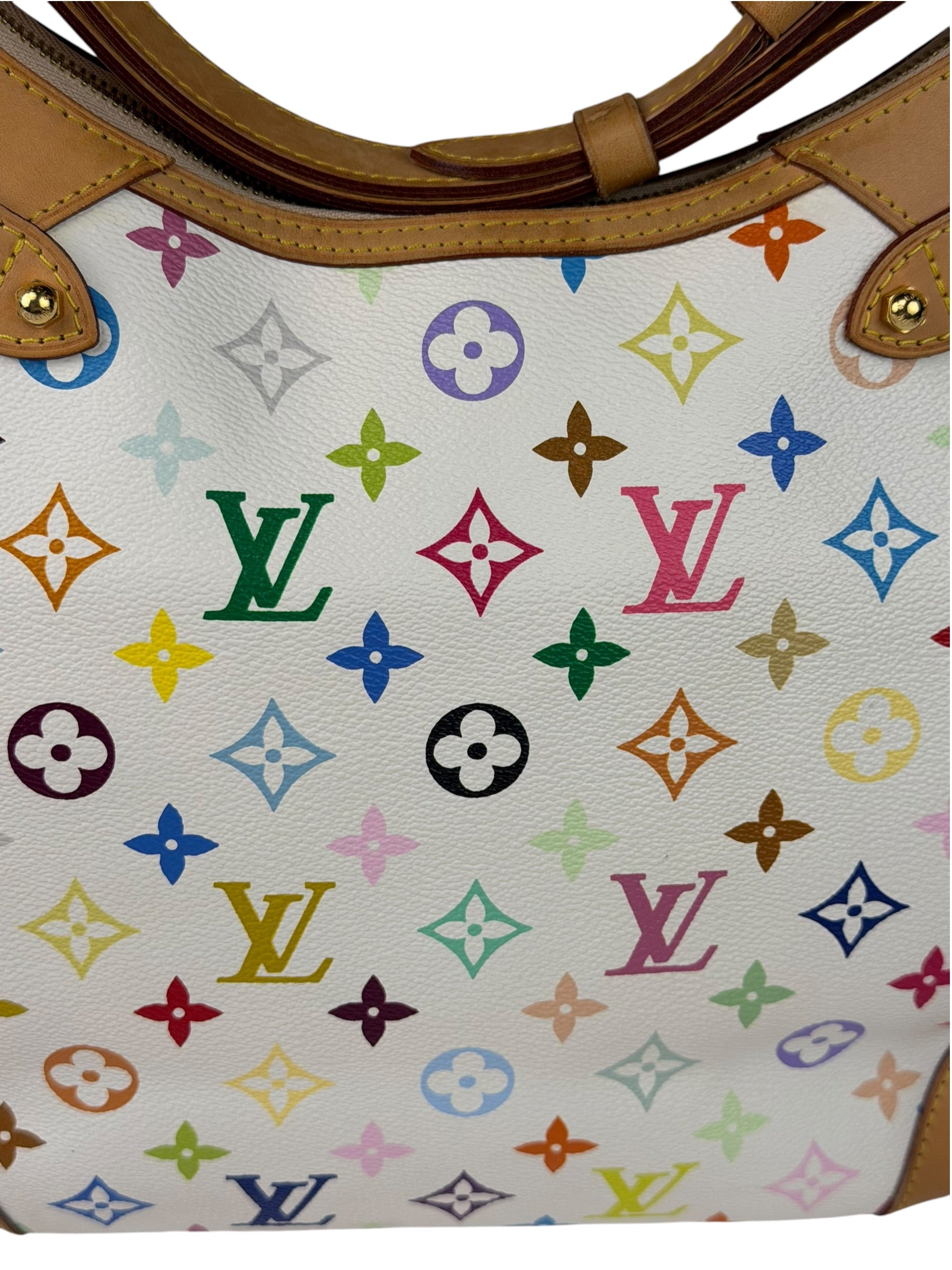 Louis Vuitton White Murakami Greta Hobo Shoulder Bag