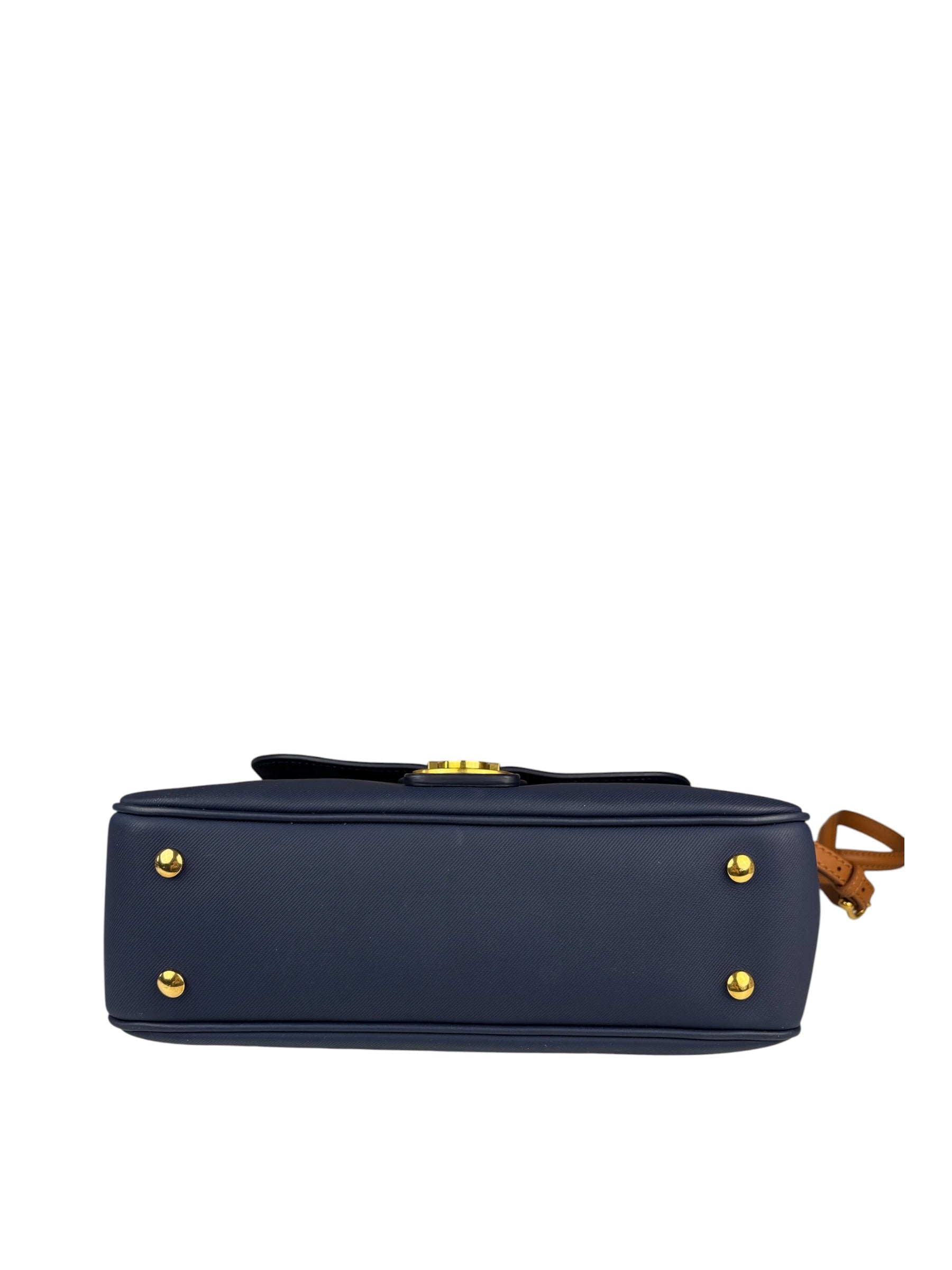 Burberry Navy Blue/Brown Dk88 Medium Two-Way Bag