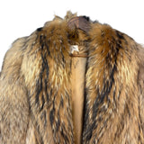 Vintage Brown Raccoon Full Length Fur Coat