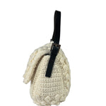 Fendi Vintage Leather Trim Knitted Wool Mamma Baguette