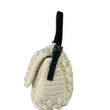 Fendi Vintage Leather Trim Knitted Wool Mamma Baguette