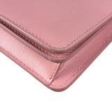 Prada Pink Saffiano Leather Wallet On Chain