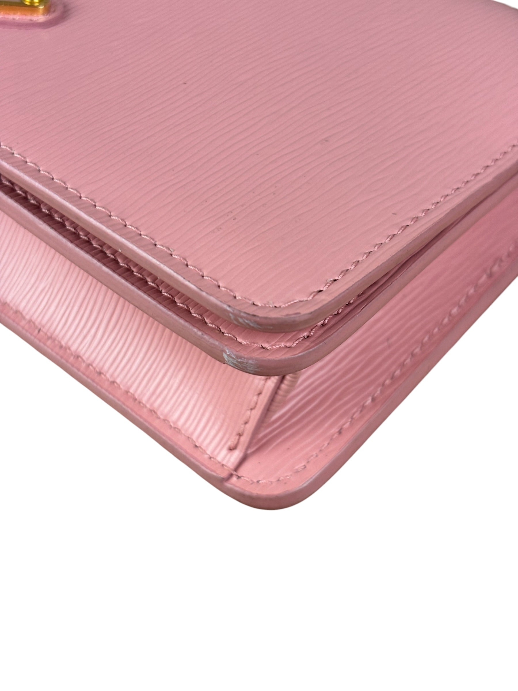 Prada Pink Saffiano Leather Wallet On Chain
