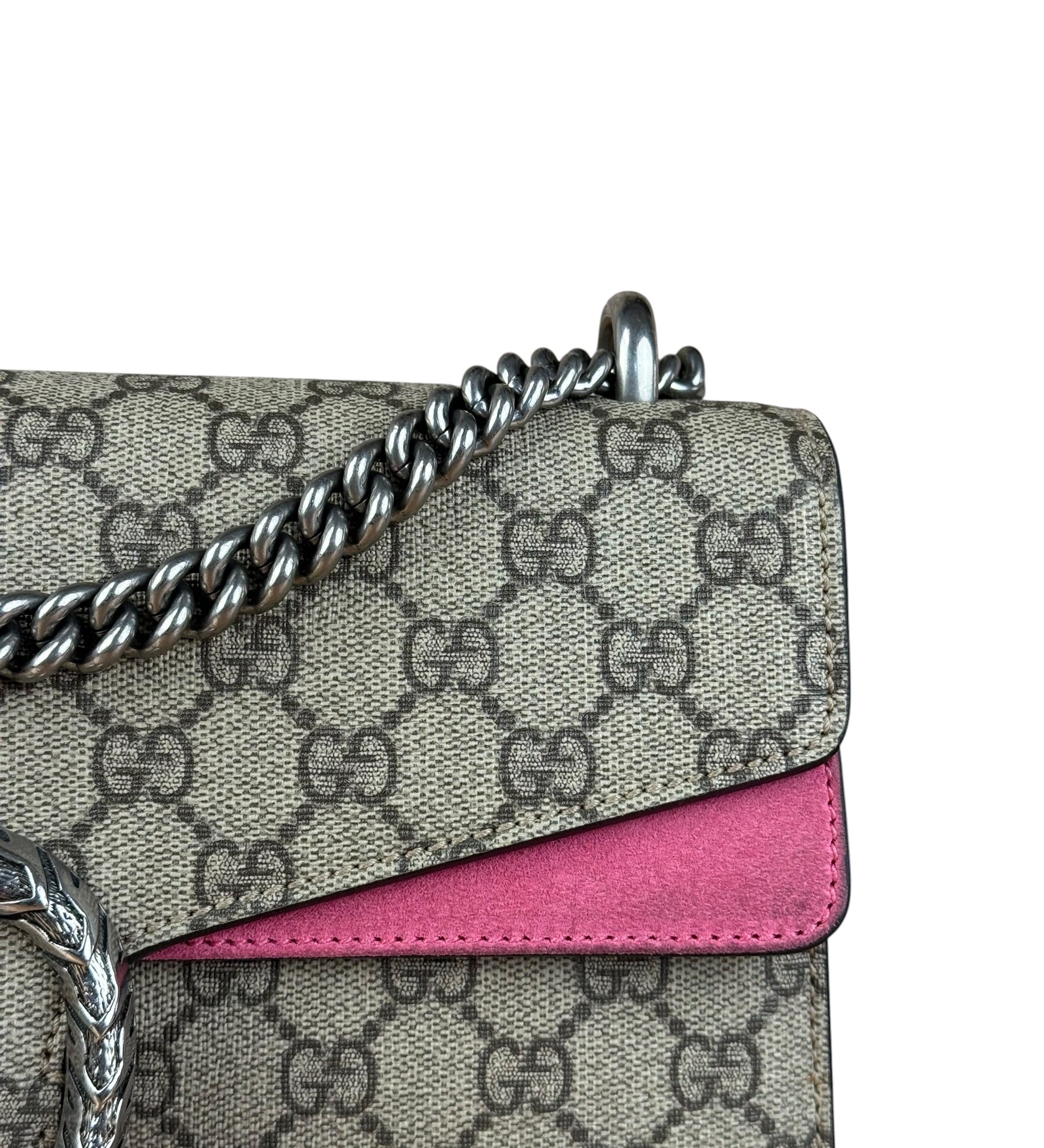 Gucci Dionysus GG Supreme Shoulder Bag Beige/Pink