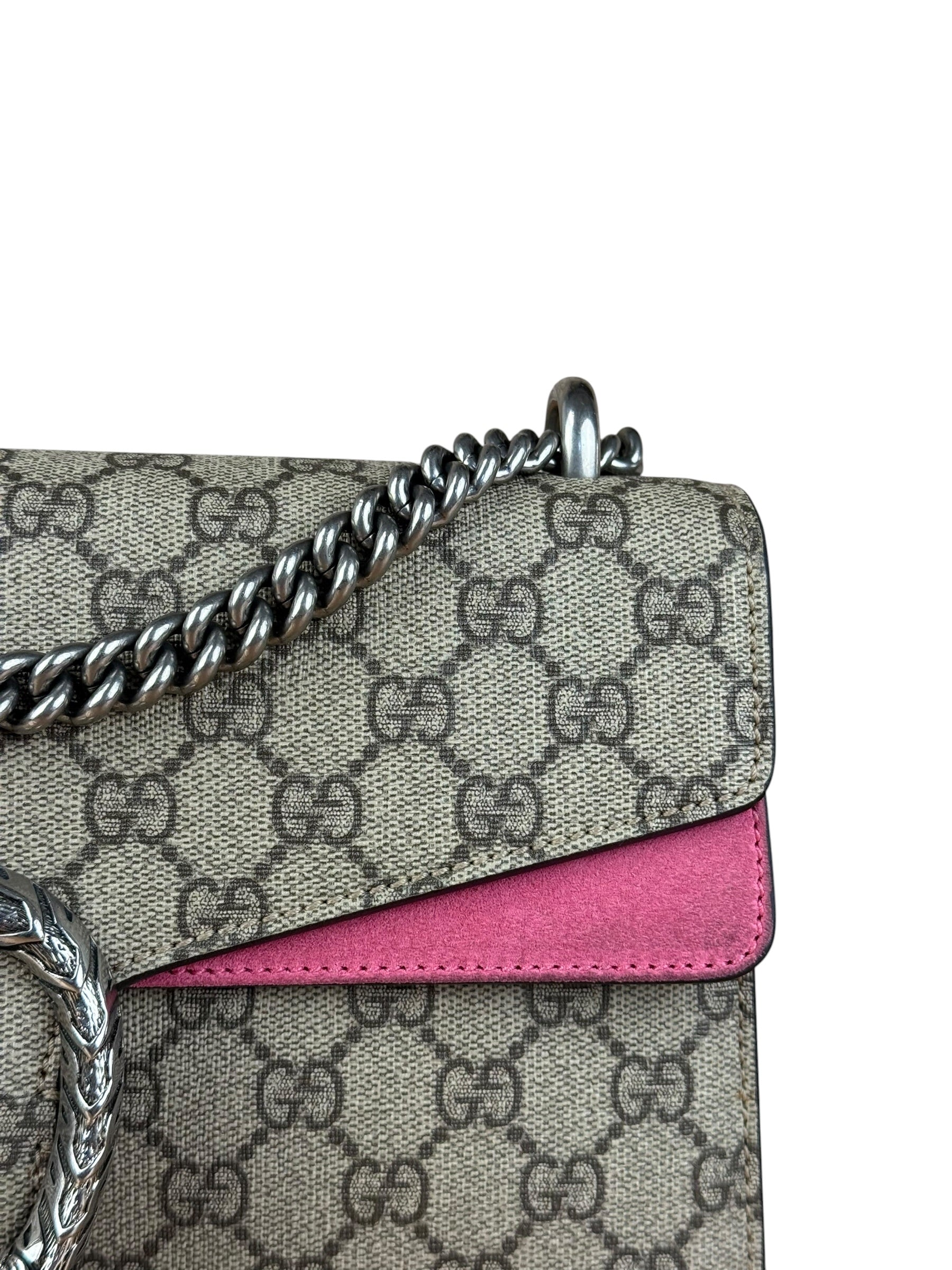 Gucci Dionysus GG Supreme Shoulder Bag Beige/Pink