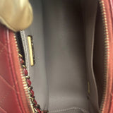 Chanel Burgundy Python Quilted Leather Vanity Two-Way Bag 2017