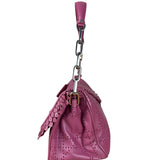 Christian Dior Purple Ruffle Leather New Lock Flap Bag