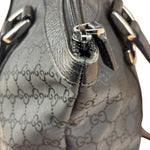 Gucci Black Leather Trim GG Canvas Abbey Zip Tote Bag