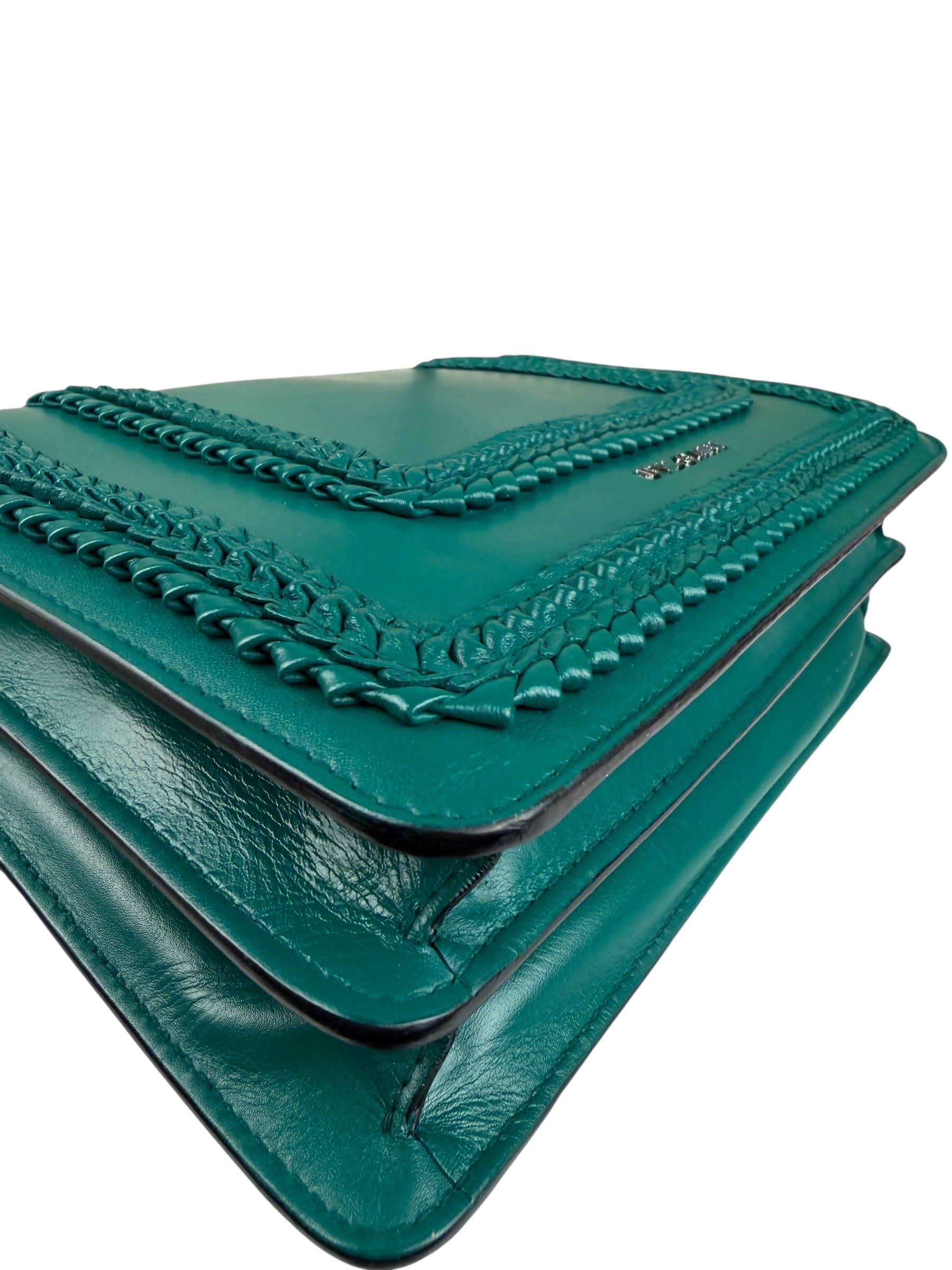 Bvlgari Green Leather Serpenti Forever Shoulder Bag