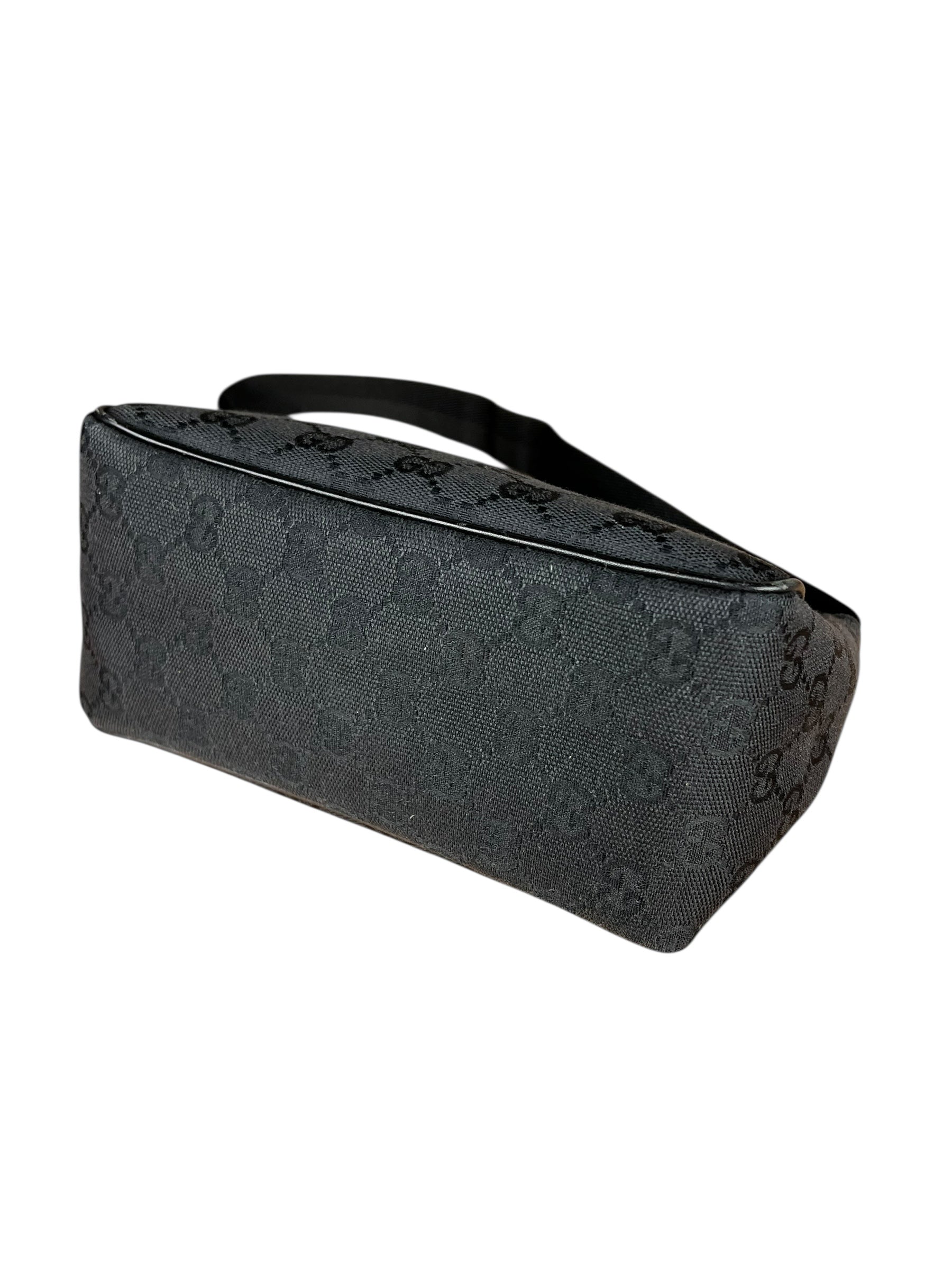 Gucci Vintage GG Black Canvas Pochette