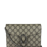 Gucci Beige Leather GG Dionysus Small Wallet On Chain