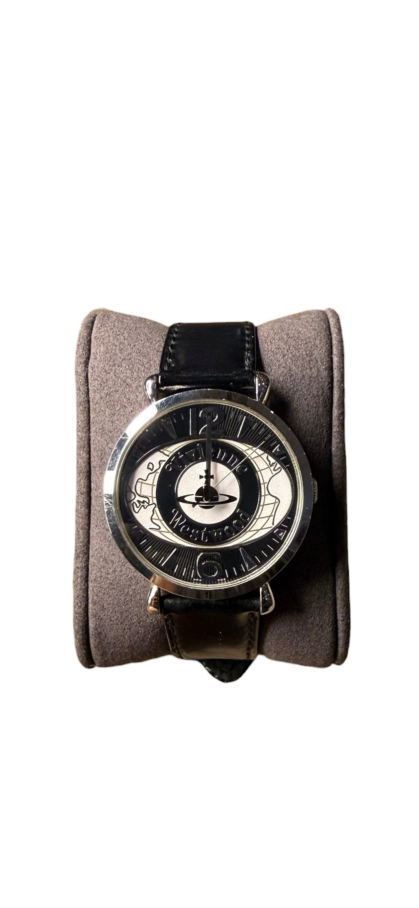 Vivienne Westwood White & Black Orb Dial Black Strap