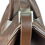 Prada Brown Leather Madras Cerniera Doctor Handbag