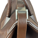 Prada Brown Leather Madras Cerniera Doctor Handbag