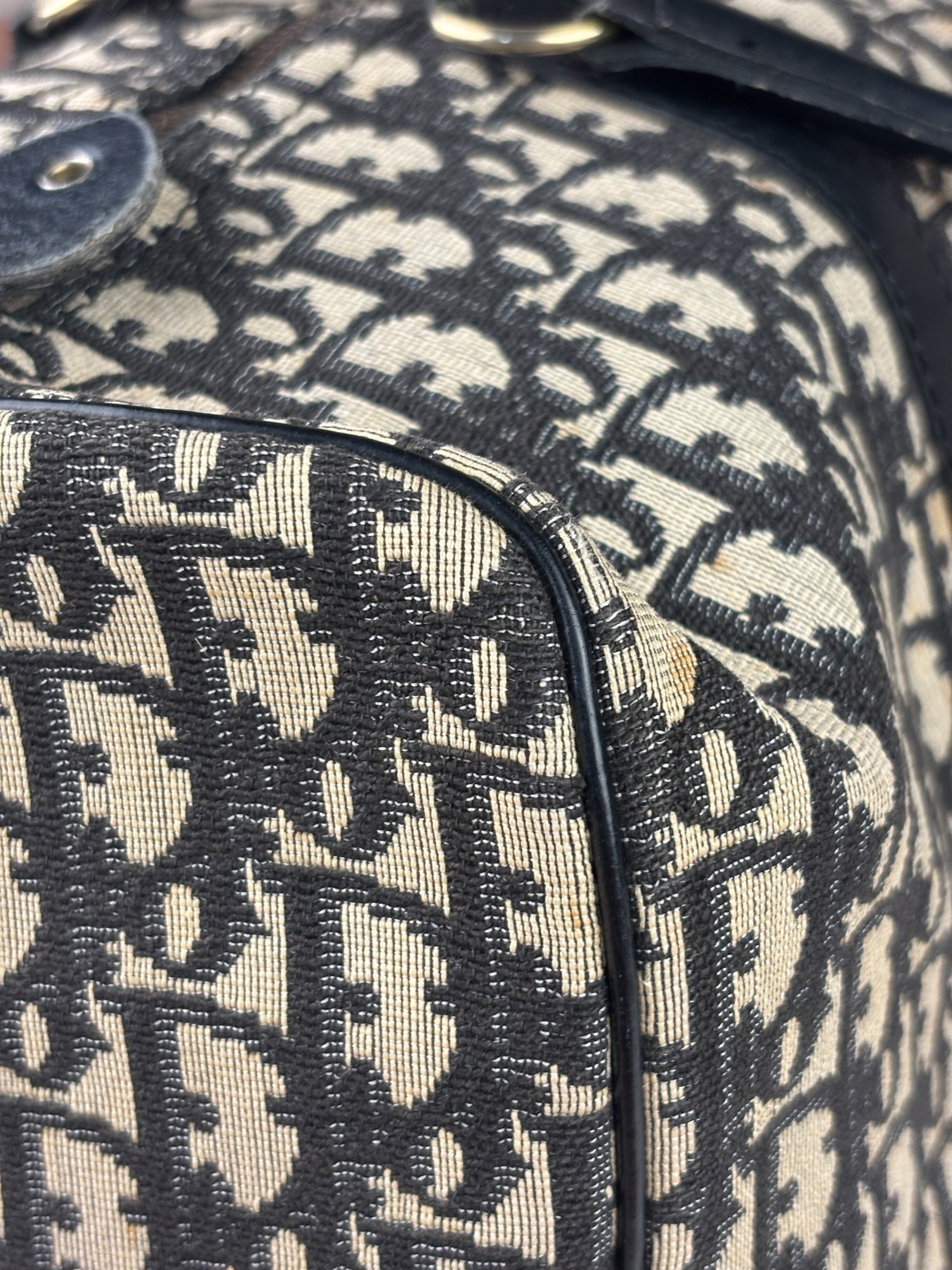 Christian Dior Vintage Black Trotter Boston Bag
