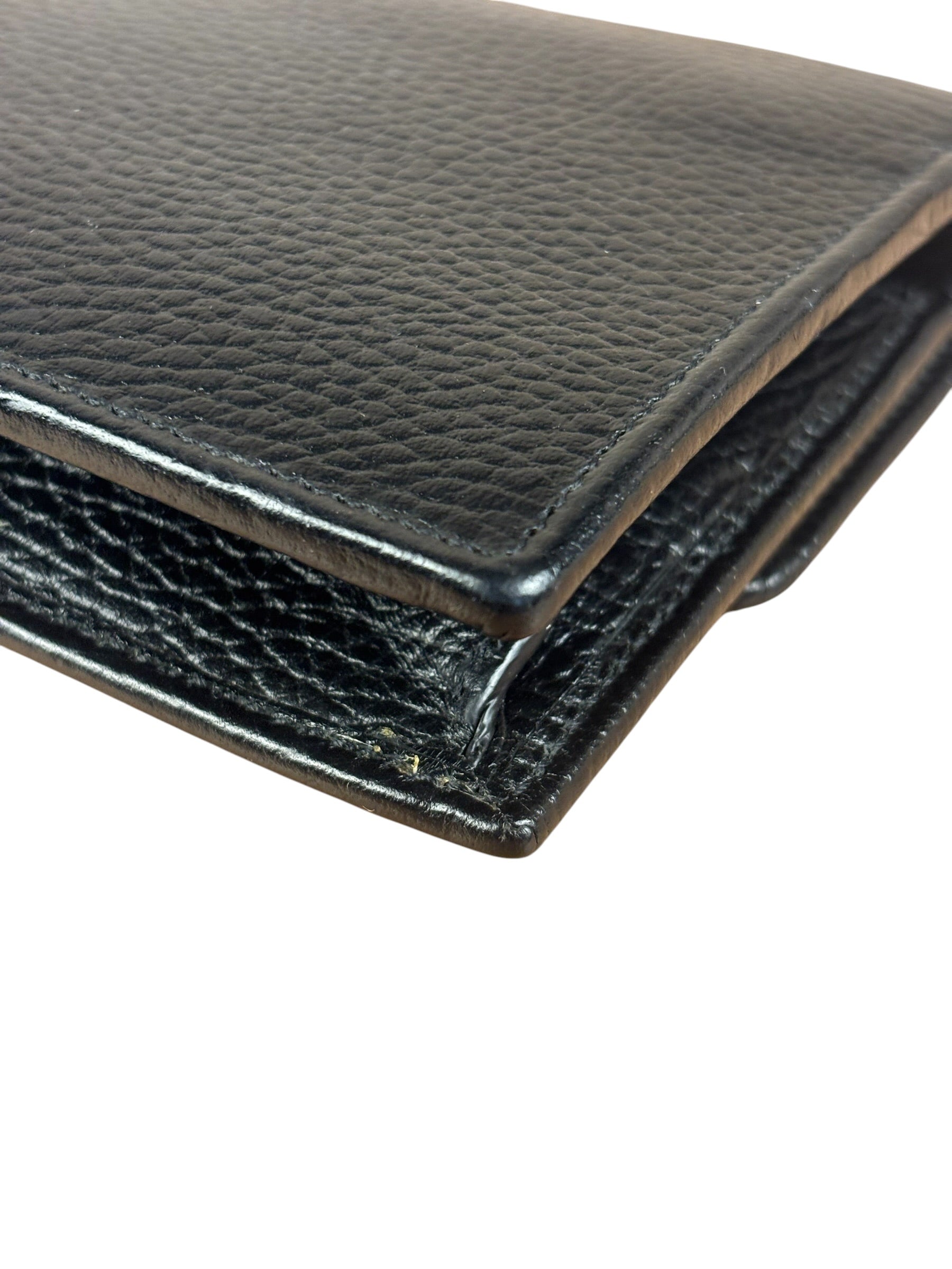 Gucci Black Interlocking G Leather Wallet on Chain