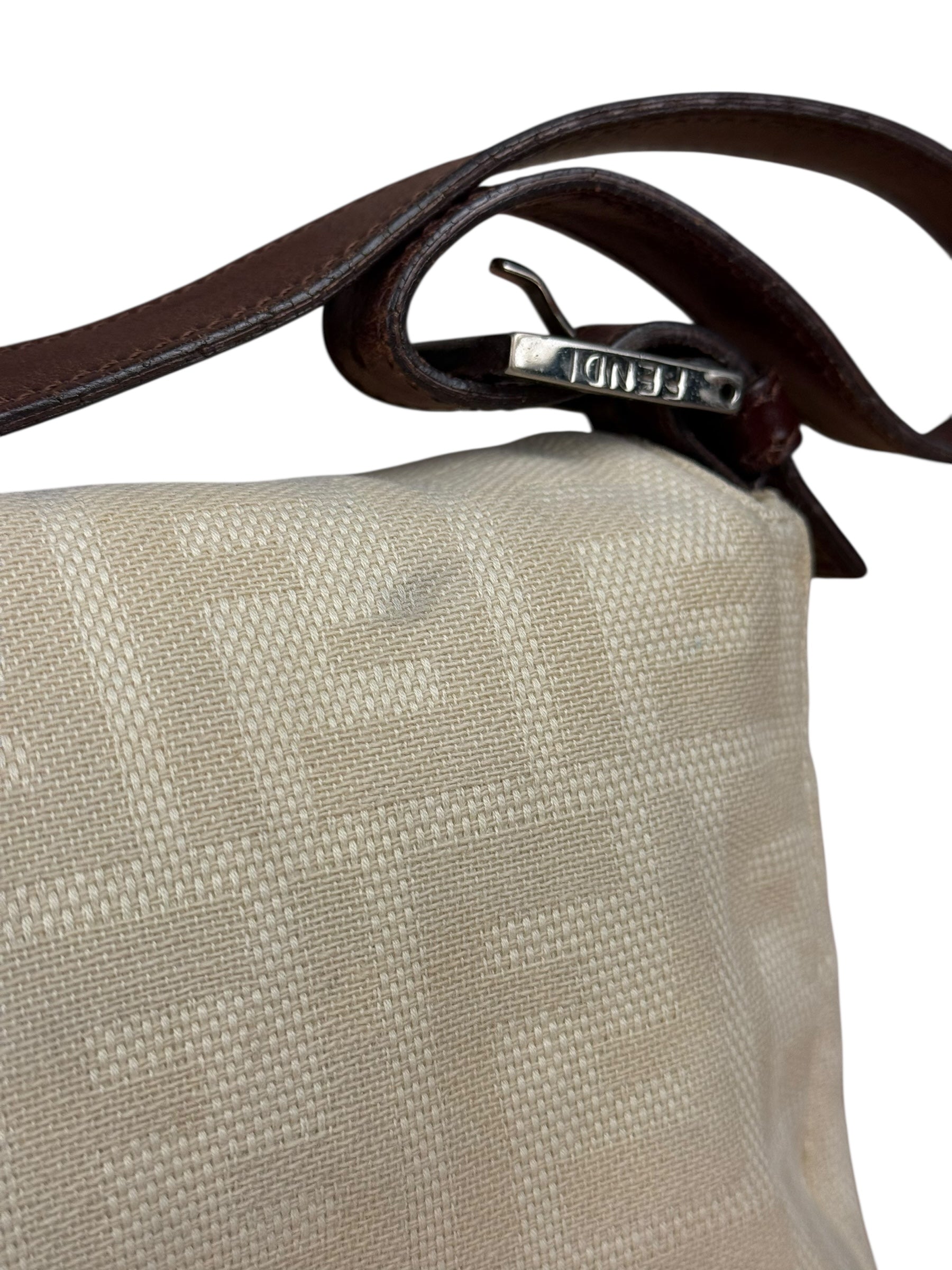 Fendi FF Canvas Baguette