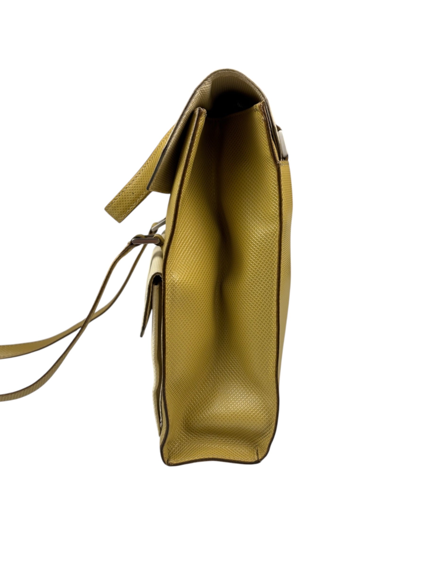 Bottega Veneta Vintage Textured Canvas Flap Shoulder Bag