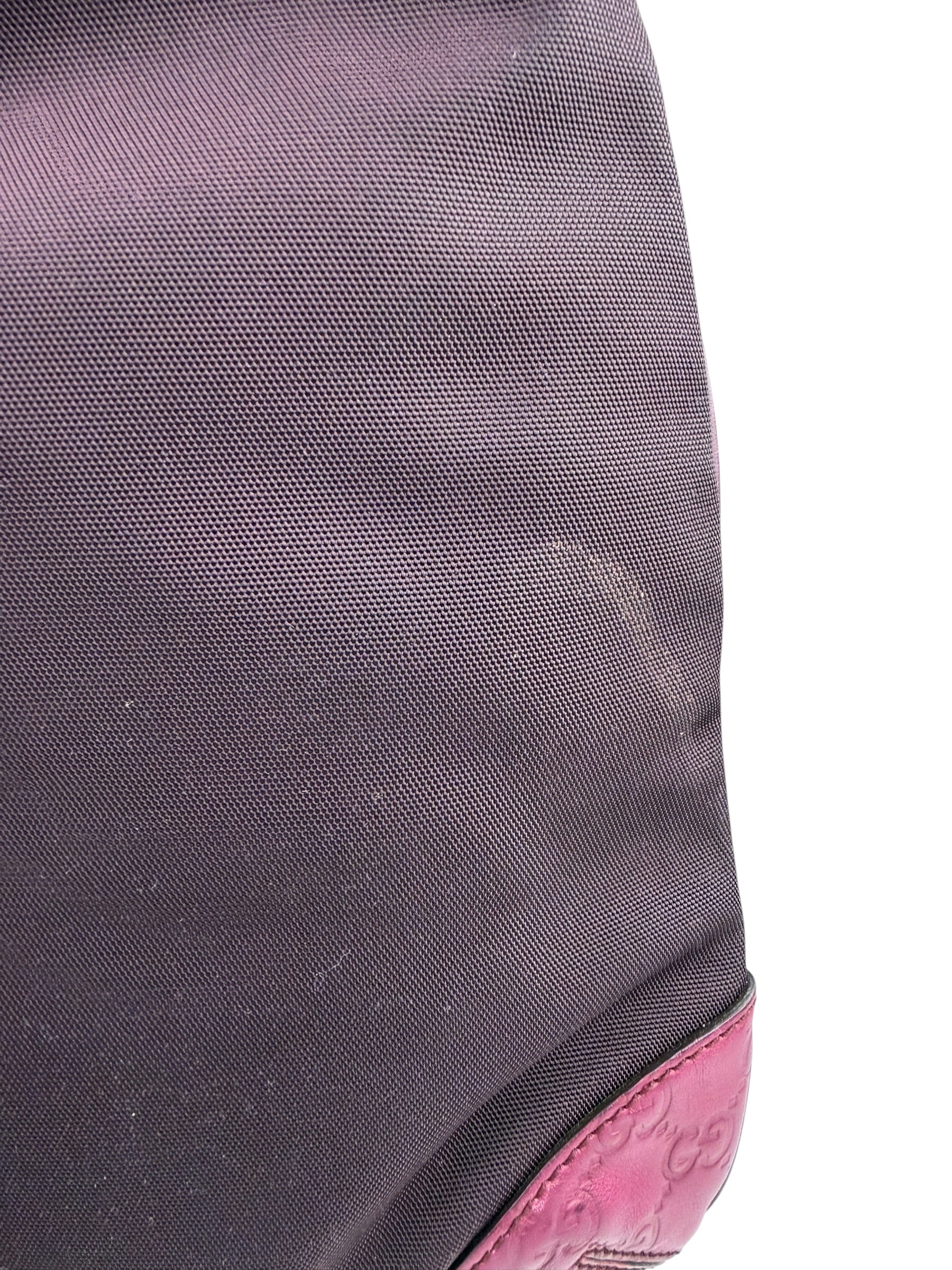 Gucci Vintage Purple Canvas Shoulder/Hobo Bag