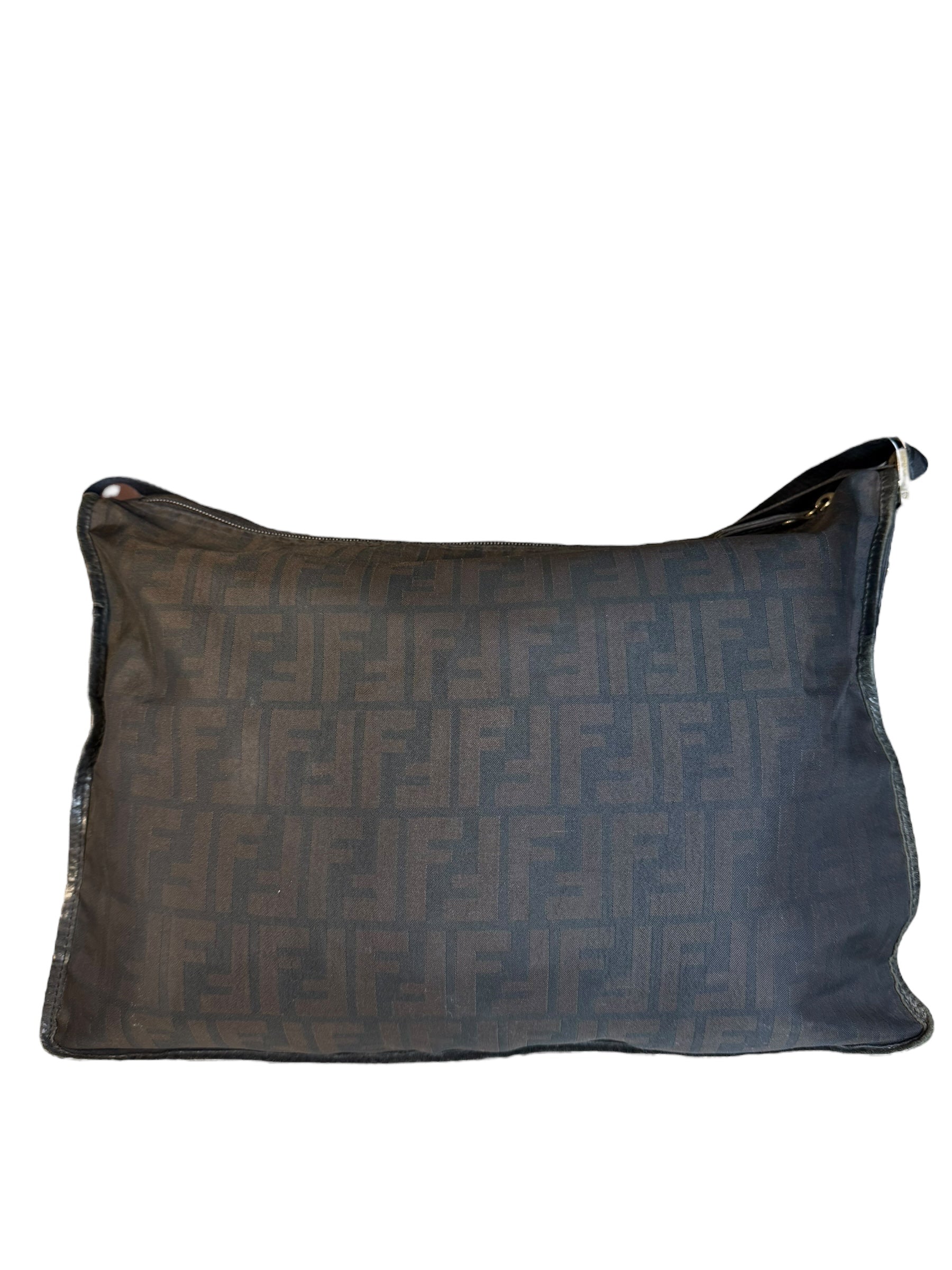 Fendi Black Zucca Canvas Chef Shoulder Bag