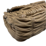 Prada Beige Nappa Leather Gaufre Chain Shoulder Bag