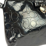 Coach Black Patent Leather Heart & Bow Wristlet