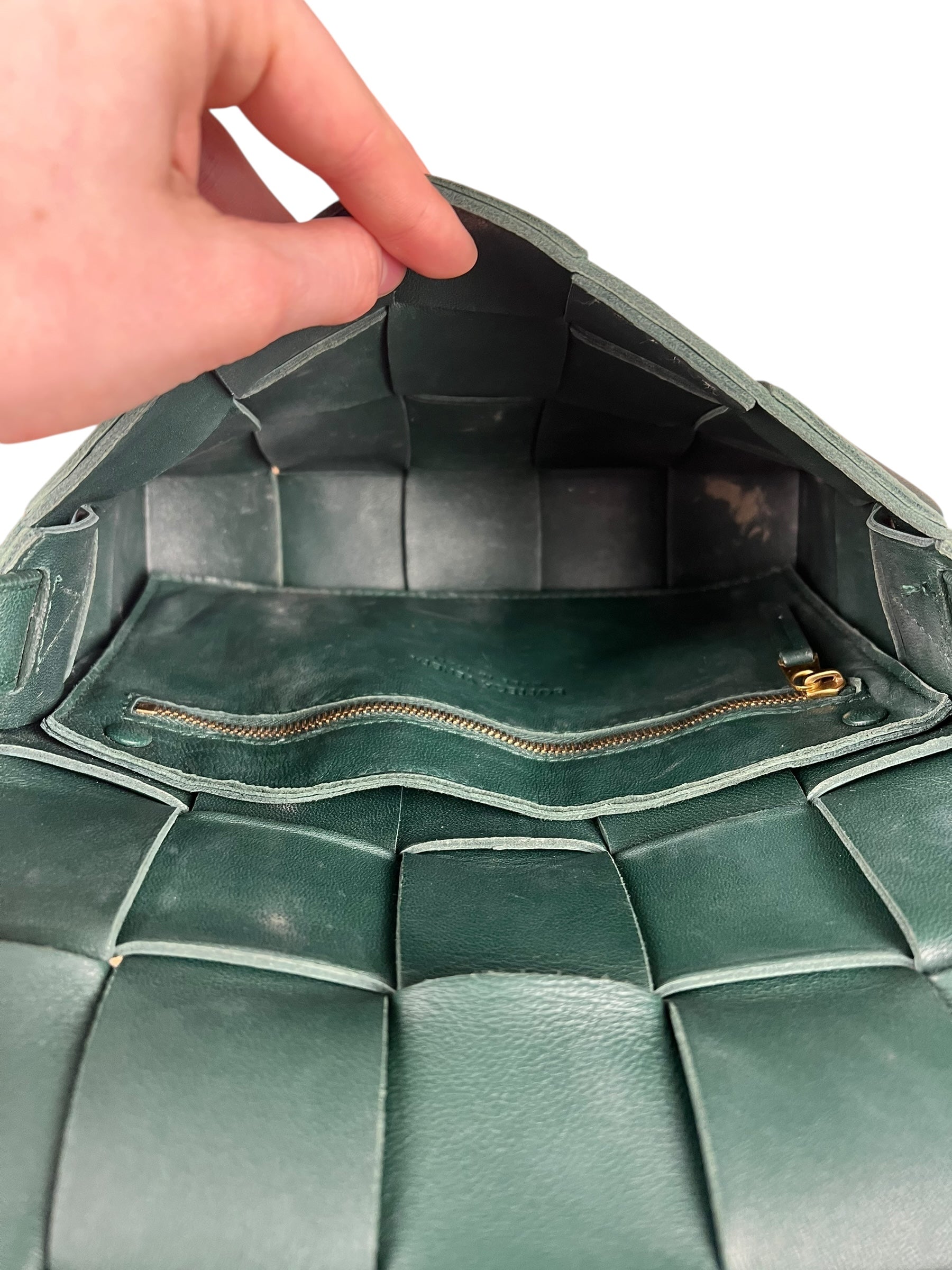Bottega Veneta Forest Green Intrecciato Cassette Crossbody