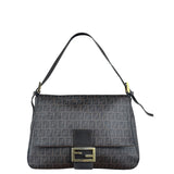 Fendi Brown Leather Zucca Mamma Baguette