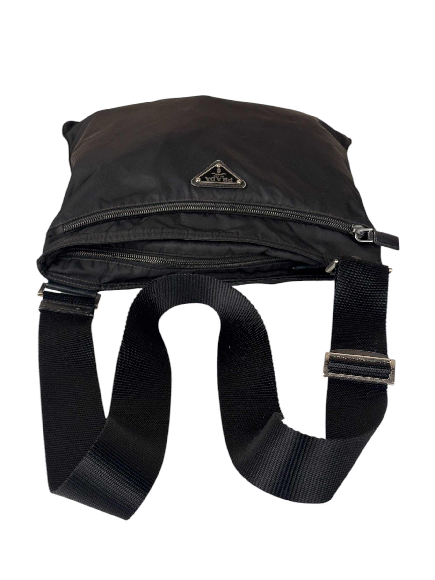 Prada Vintage Black Nylon Crossbody Bag
