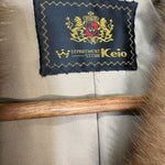 Keio Vintage Ivory Chevron Mink Fur Coat