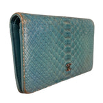 Chanel Turquoise Blue Python Long Wallet 2014