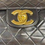 Chanel Vintage Brown Leather Jumbo Flap Bag