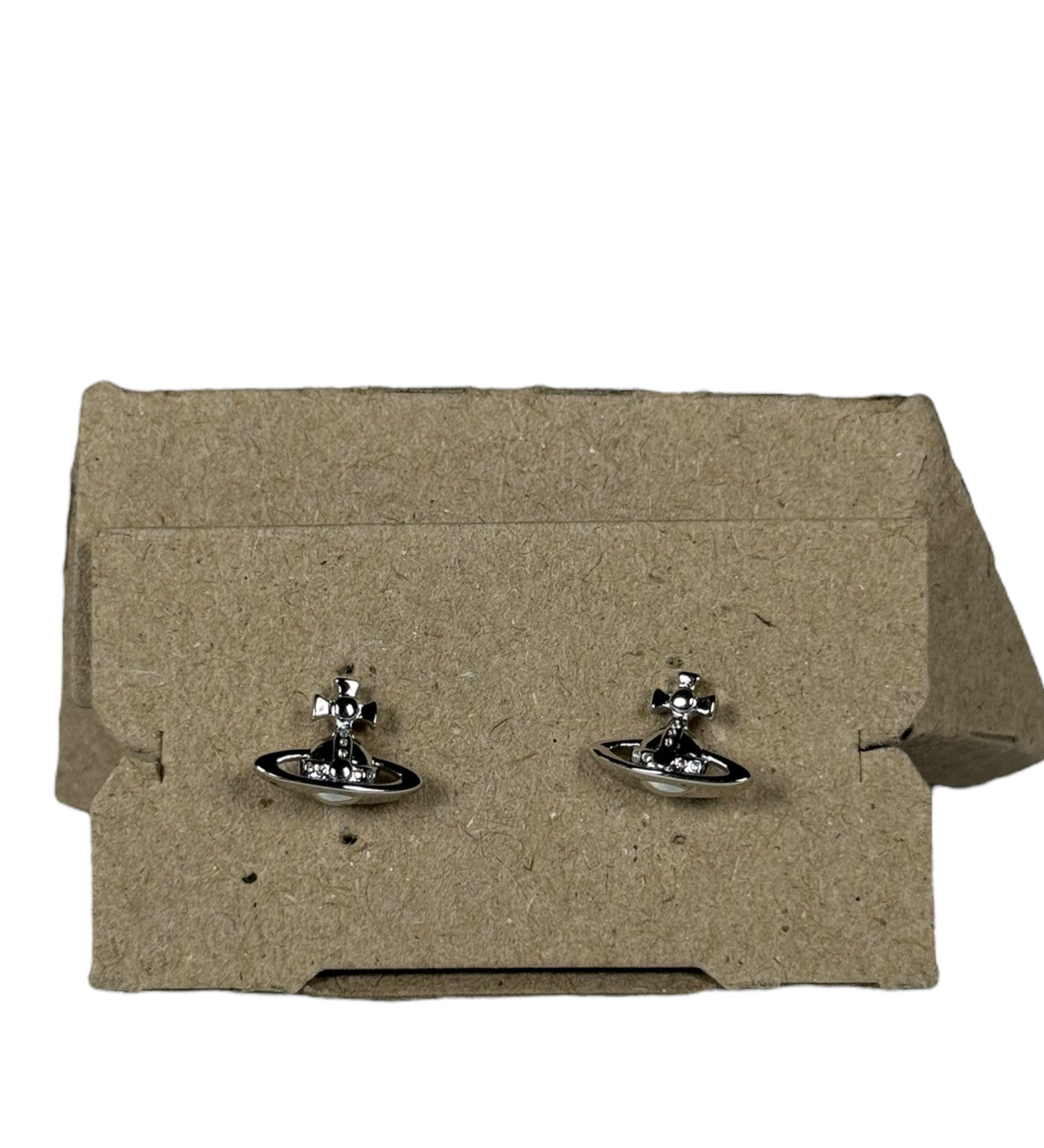 Vivienne Westwood Mini Bas Relief Silver Earrings