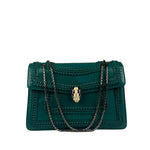 Bvlgari Green Leather Serpenti Forever Shoulder Bag