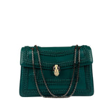 Bvlgari Green Leather Serpenti Forever Shoulder Bag