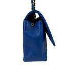 Chanel Vintage Blue Lambskin Flap Bag 1989