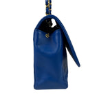 Chanel Vintage Blue Lambskin Flap Bag 1989