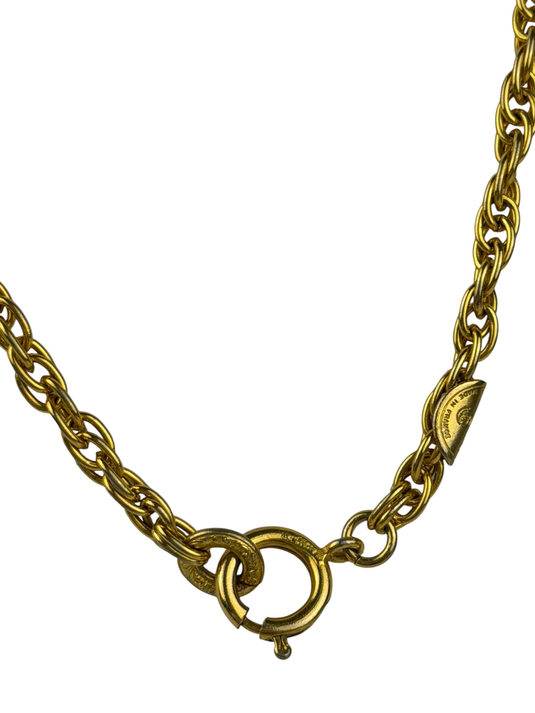 Chanel Vintage CC Gold-Plated Pendant Costume Necklace
