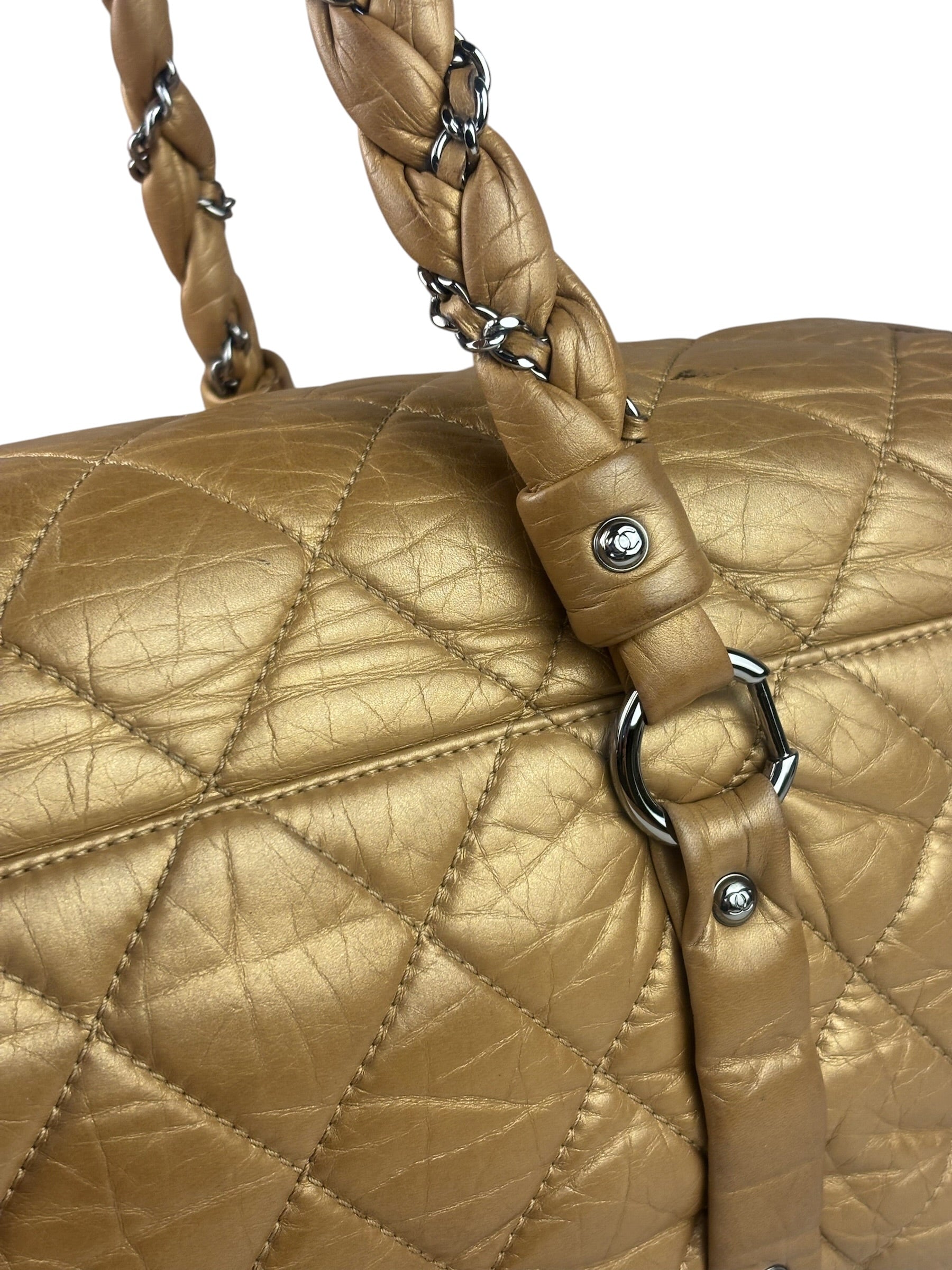 Chanel Gold Quilted Lambskin Lady Braid Flap Bag 2005