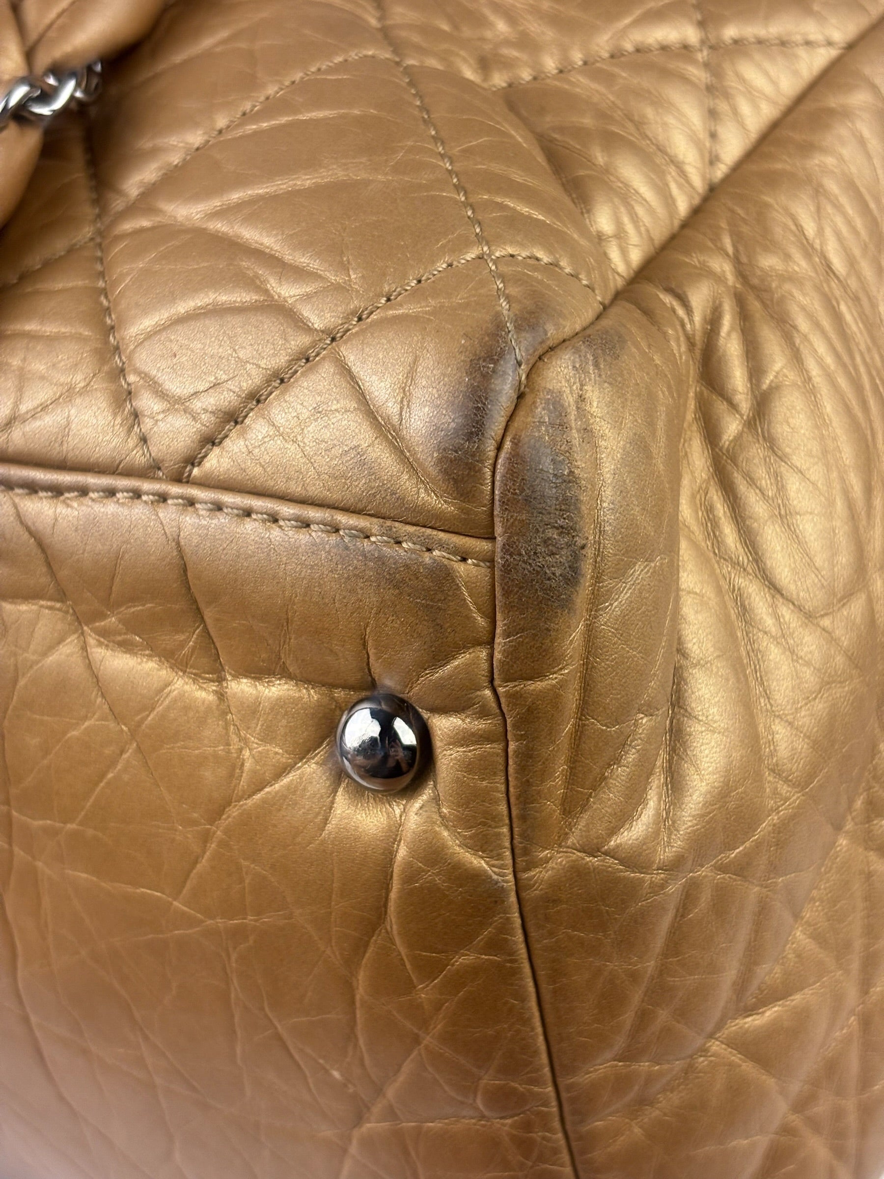 Chanel Gold Quilted Lambskin Lady Braid Flap Bag 2005