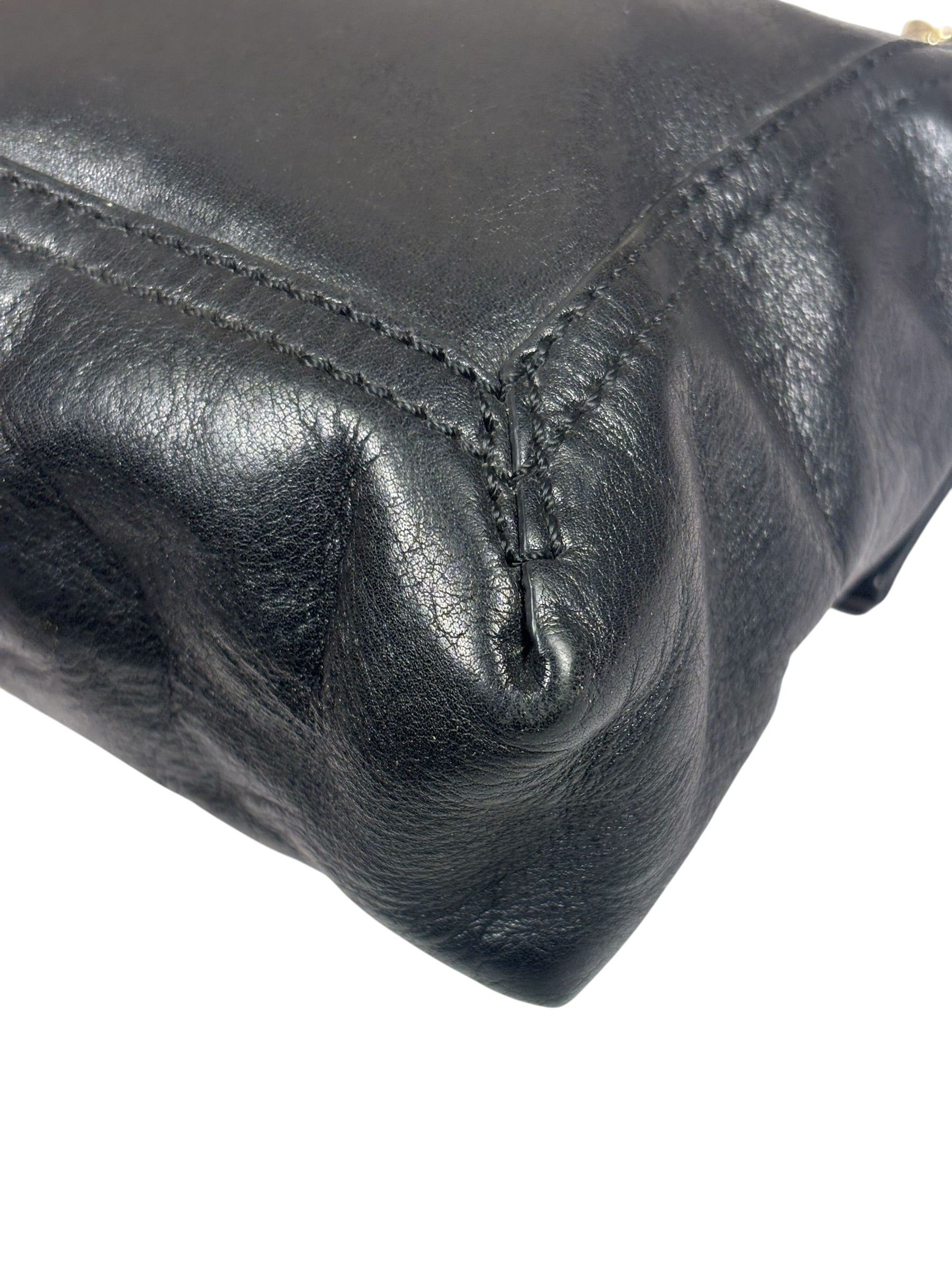 Fendi Black Leather Maxi Baguette