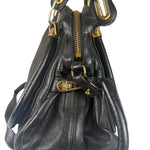 Chloe Black Leather Paraty Shoulder Bag