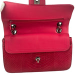 Chanel Classic Double Flap Python Bag Pink 2014