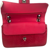 Chanel Classic Double Flap Python Bag Pink 2014