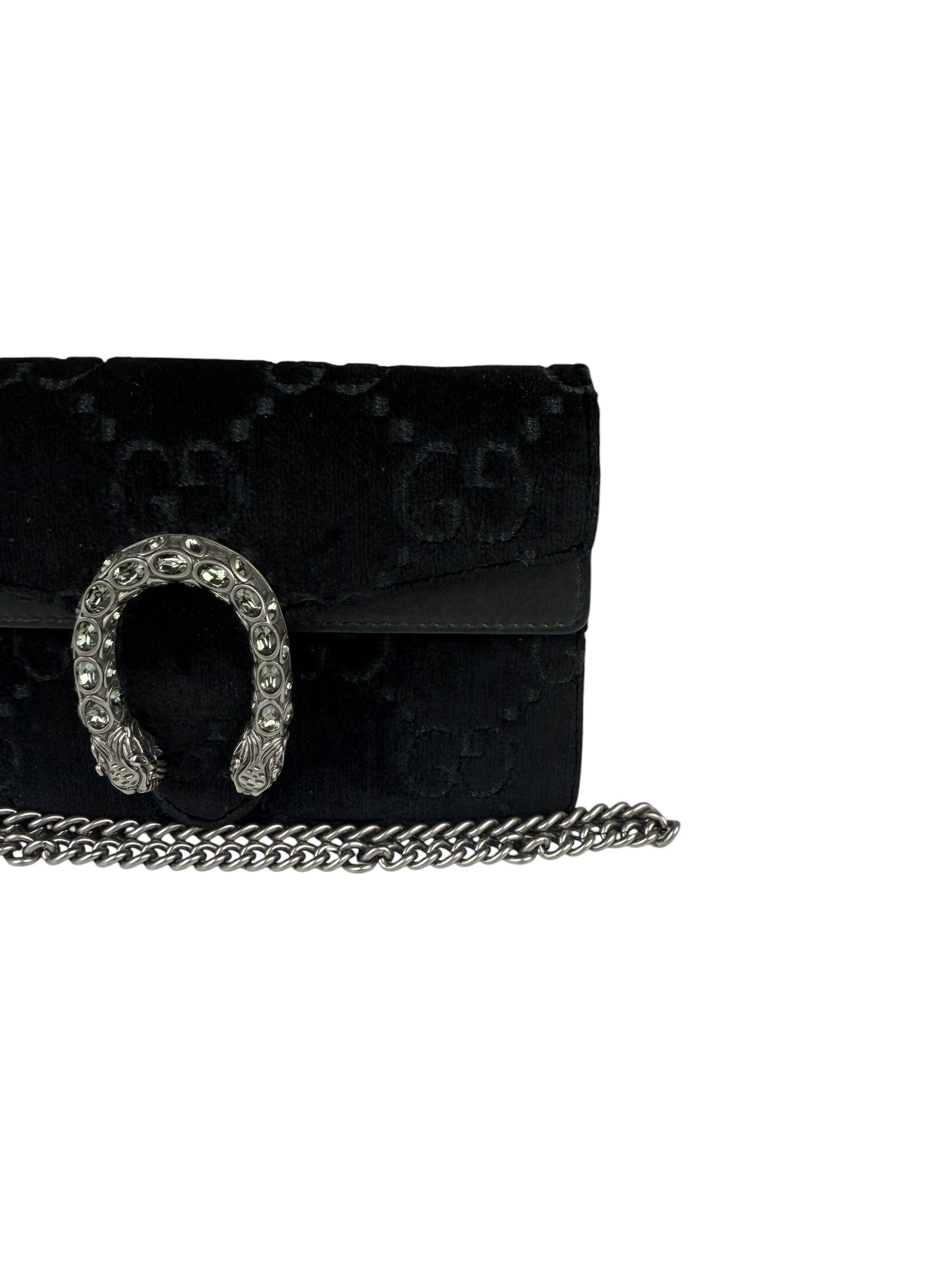 Gucci Black Velvet Dionysus Mini Crossbody Bag