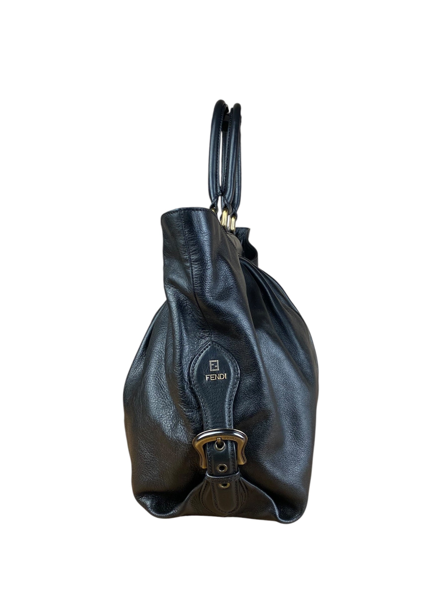 Fendi Vintage Black Brosa Doctor Tote
