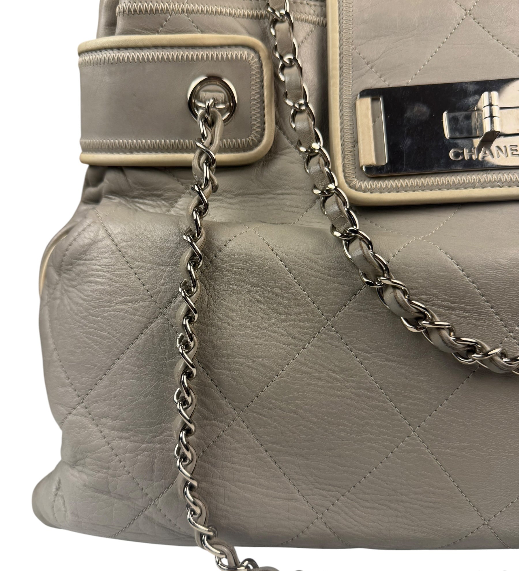 Chanel Grey Reissue Quilted Tote Bag 2013